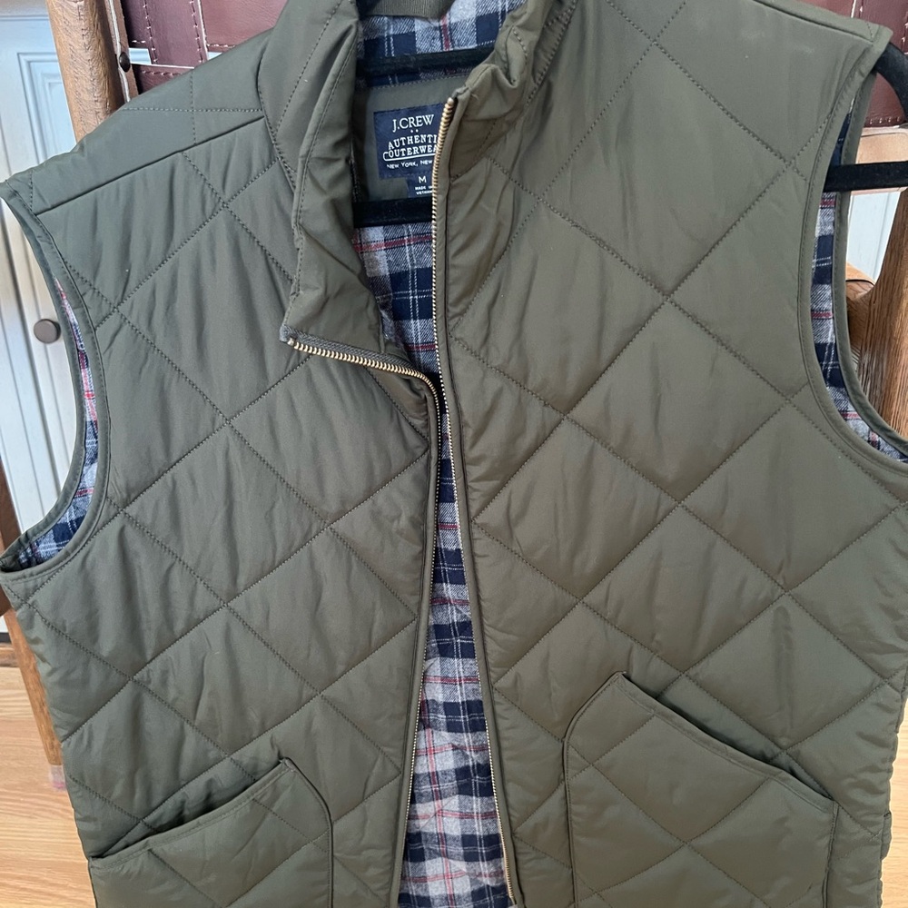 J. Crew Men's Green Quilted Vest